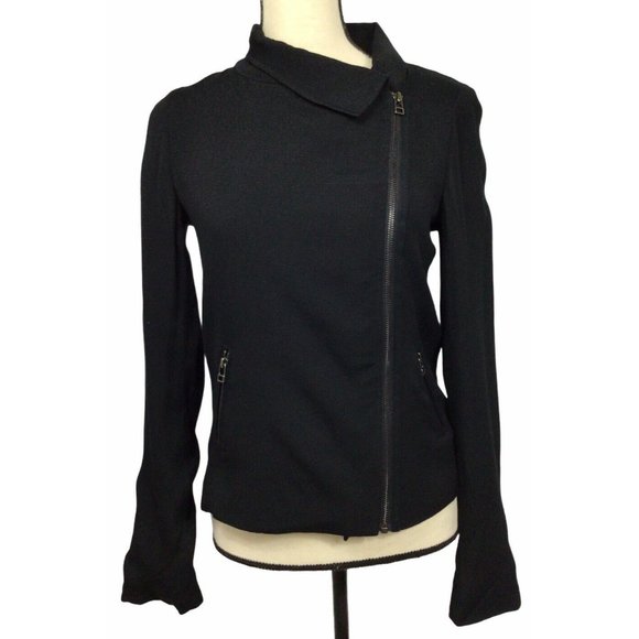 Women's Plenty monk & lou Black Moto Jacket Sz XXS - Picture 1 of 7